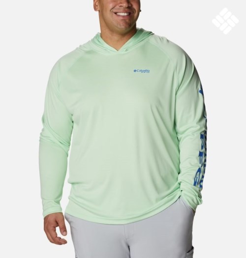 Men's Columbia PFG Terminal Tackle Hoodie Mint | Plus Size CA-VC8A6